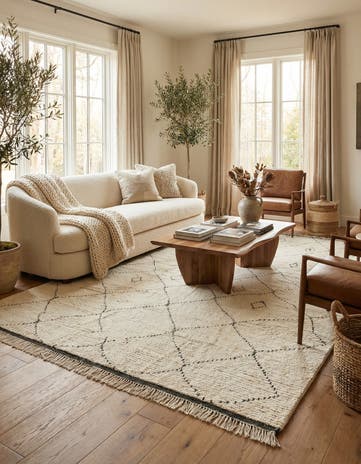 8' 1 x 10' 6 Hand Knotted Moroccan Wool Rug