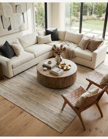 6' 6 x 9' 8 Hand Woven Kilim Modern Wool Rug