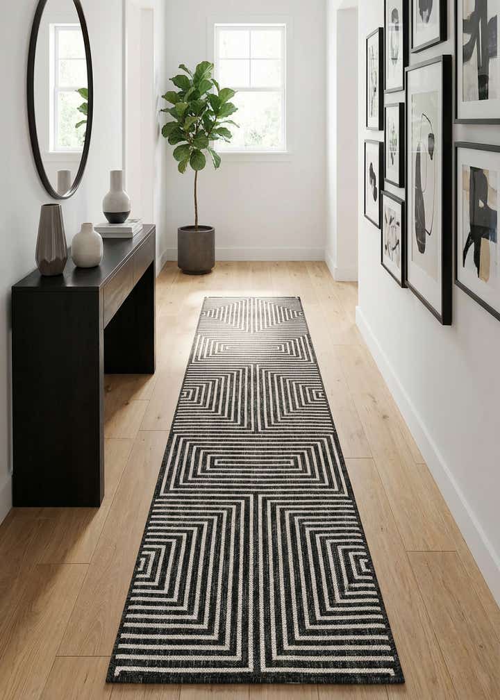 2' x 8' Easy-Clean Modern Indoor / Outdoor Runner Rug