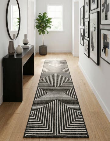 2' x 8' Easy-Clean Modern Indoor / Outdoor Runner Rug