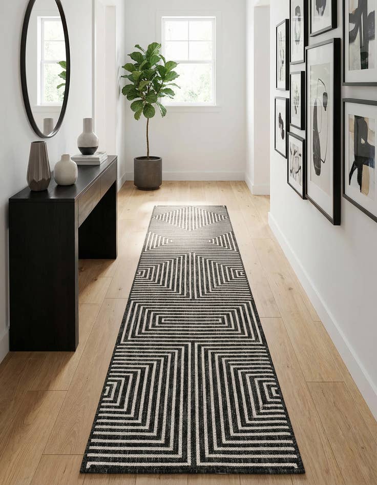 Detail image of  2' x 8'  Washable Modern Indoor / Outdoor Runner Rug
