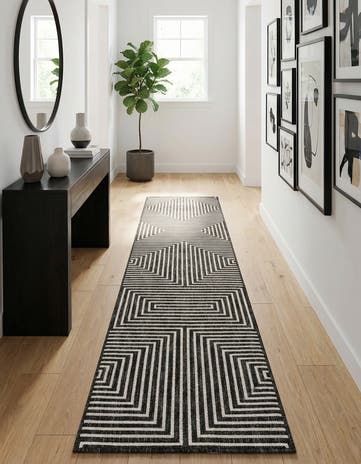 2' x 8' Easy-Clean Modern Indoor / Outdoor Runner Rug