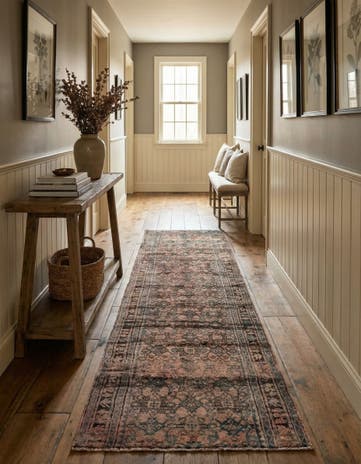3' 9 x 12' 2 Hand Knotted Ultra Vintage Persian Wool Runner Rug