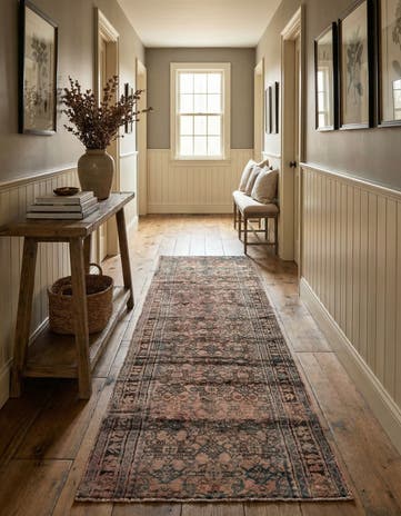 3' 9 x 12' 2 Hand Knotted Ultra Vintage Persian Wool Runner Rug