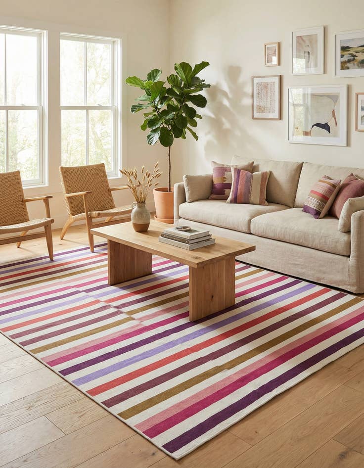 Detail image of  10' x 13'  Washable Ribbon Indoor / Outdoor Rug