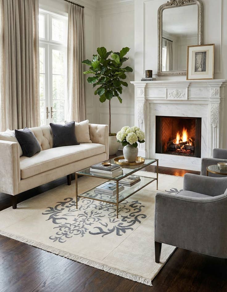 Detail image of  4' 10 x 6' 7  Hand Knotted Darya Wool Rug