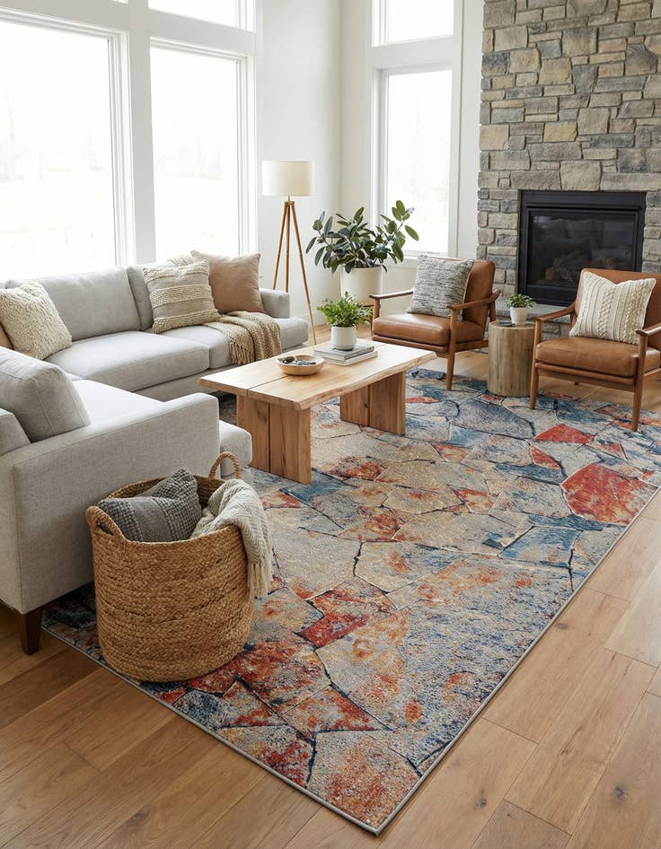 Detail image of 10' x 14' Easy-Clean Modern Indoor / Outdoor Rug