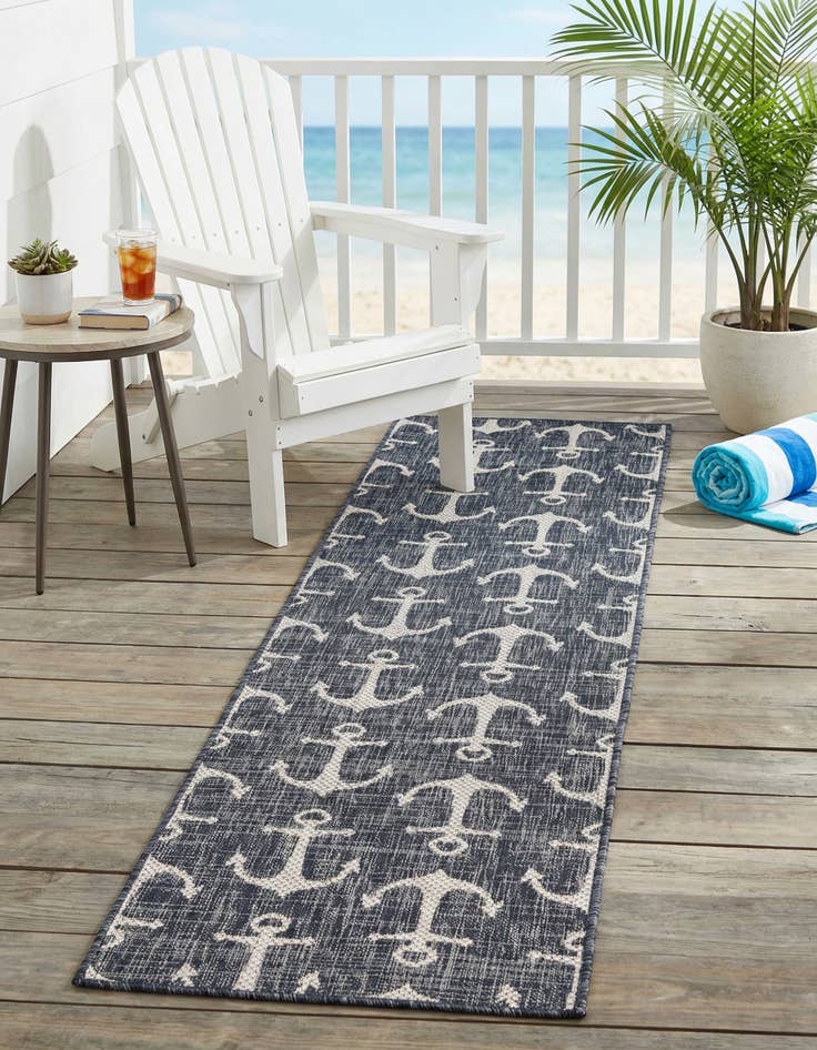 Detail image of 2' x 8'  Washable Coastal Indoor / Outdoor Runner Rug