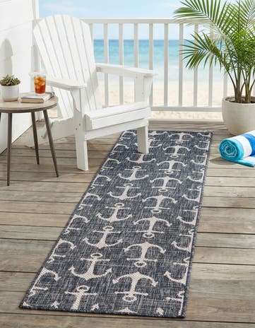 2' x 8' Easy-Clean Coastal Indoor / Outdoor Runner Rug