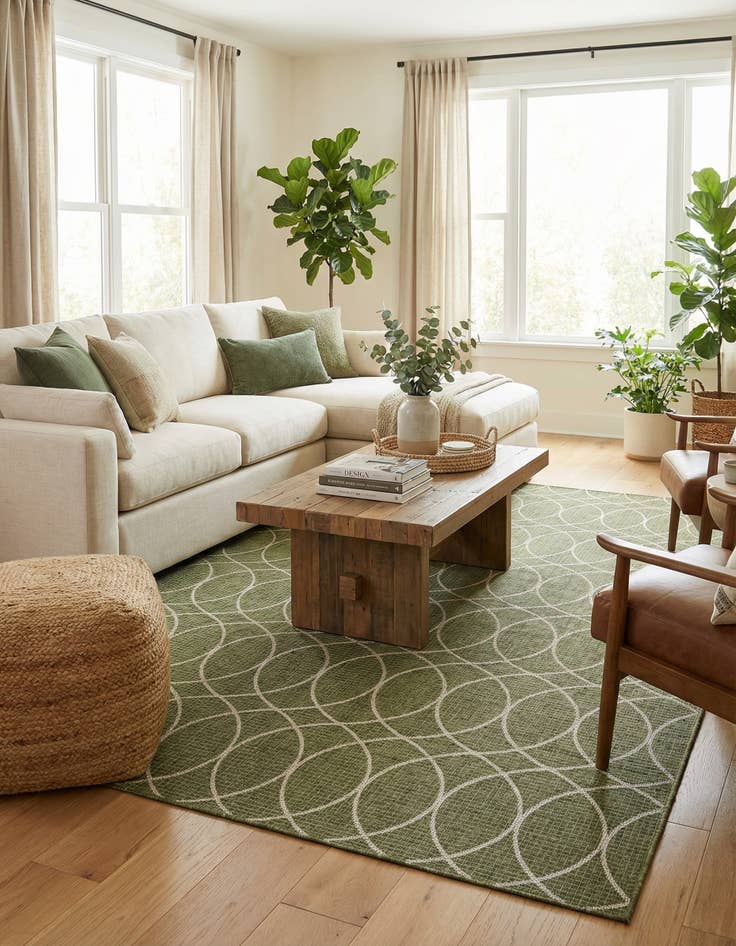 Detail image of  9' x 12'  Washable Lattice Indoor / Outdoor Rug