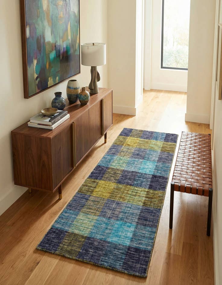 Detail image of  2' 4 x 4' 7  Hand Knotted Gabbeh Wool Runner Rug