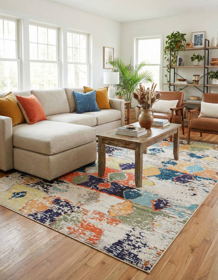 Detail image of 9' 10 x 14'  Washable Vivid Rug