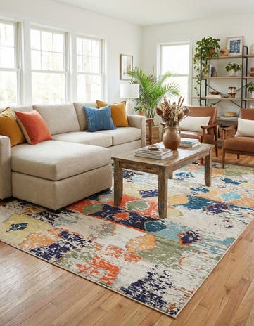 9' 10 x 14' Washable Vivid Rug