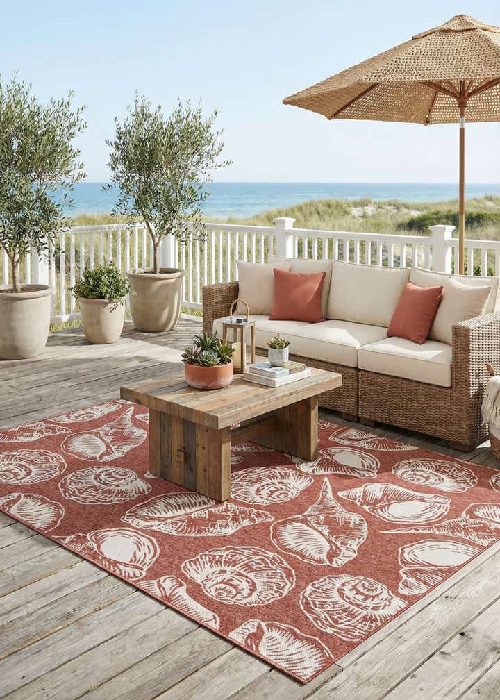 9' x 12' Easy-Clean Coastal Indoor / Outdoor Rug