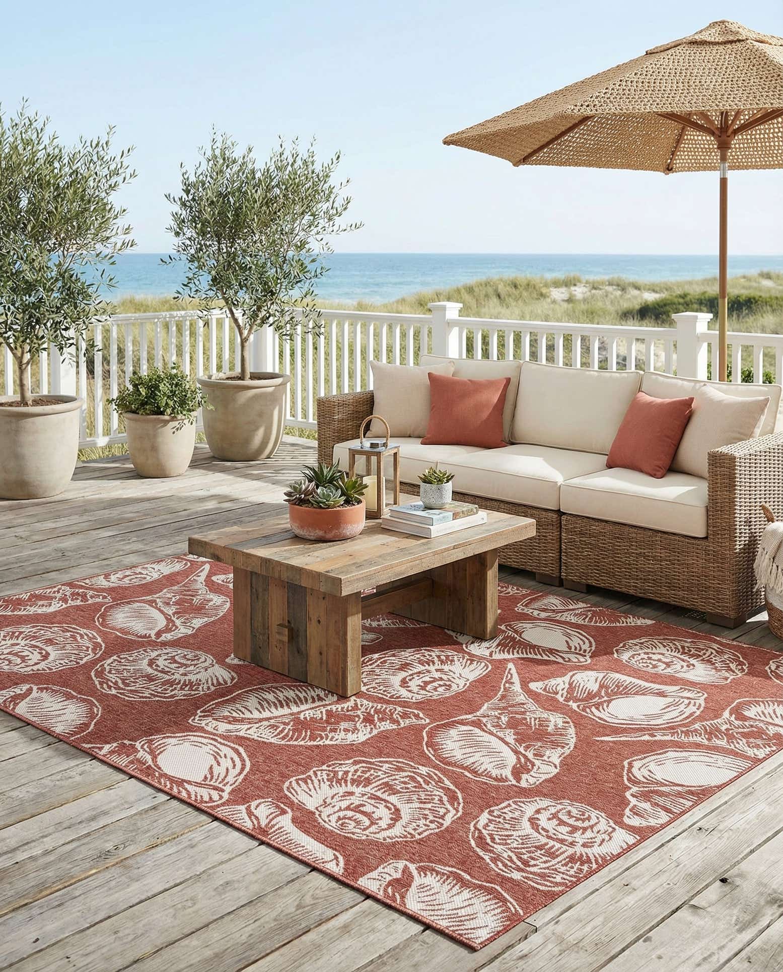 9' x 12' Easy-Clean Coastal Indoor / Outdoor Rug