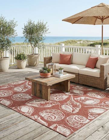 9' x 12' Easy-Clean Coastal Indoor / Outdoor Rug