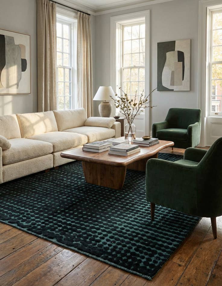 Detail image of 6' 4 x 10' 1  Hand Knotted Darya Wool Rug