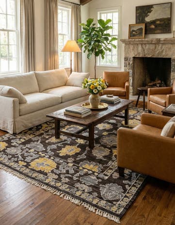 9' x 12' 2 Hand Knotted Oushak Wool Rug