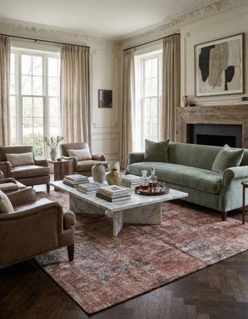 6' 9 x 9' 9 Hand Woven Ultra Vintage Wool Rug