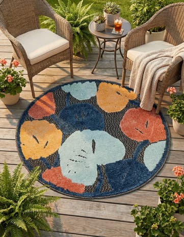 3' 3 x 3' 3 Easy-Clean Belize Indoor / Outdoor Round Rug