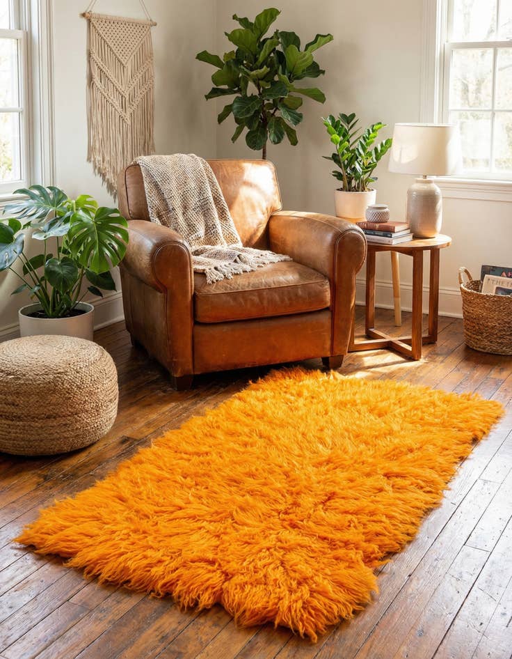 Detail image of 2' x 4'  Hand Knotted Moroccan Wool Runner Rug