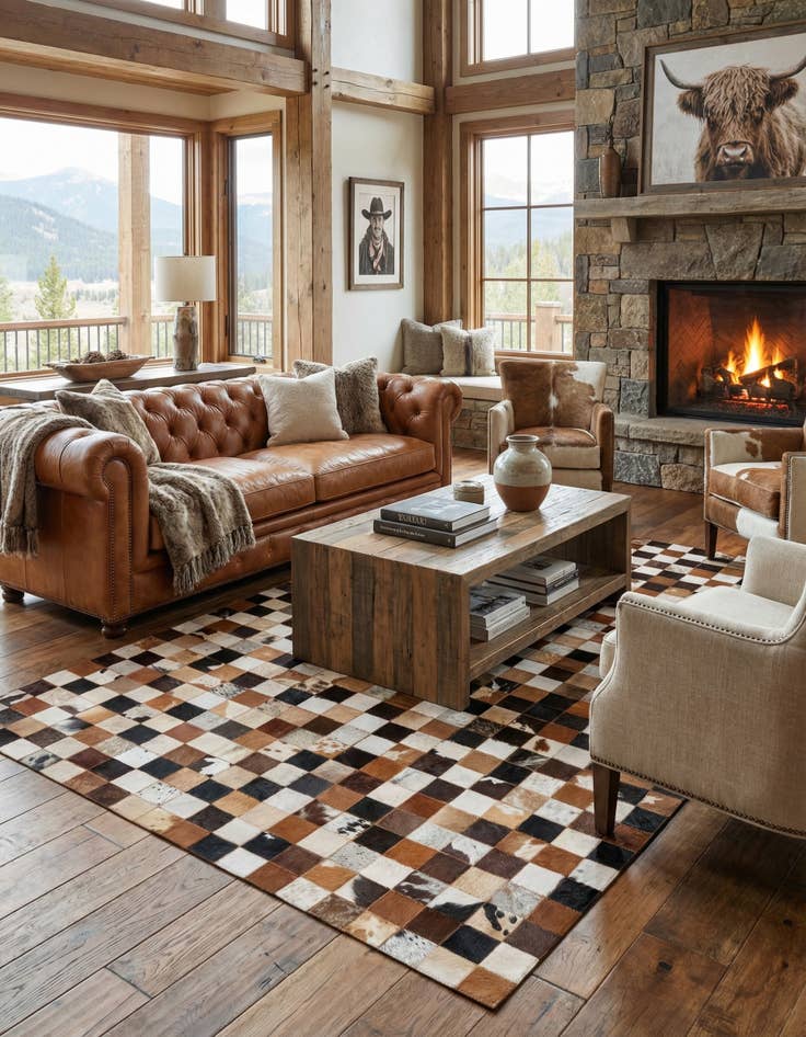 Detail image of 5' x 7' 10 Cowhide Rug