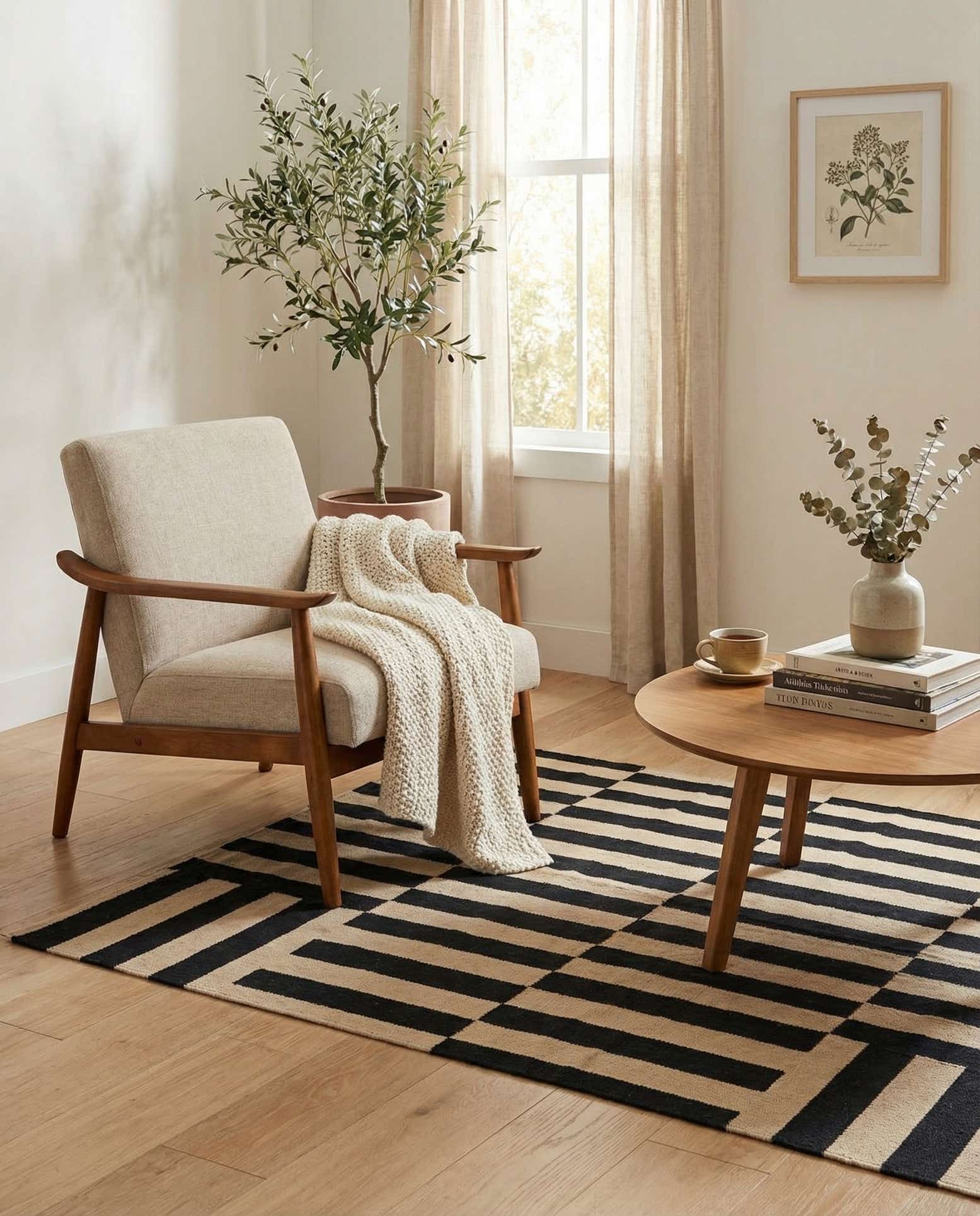 3' 3 x 4' 10 Hand Woven Kilim Modern Wool Rug