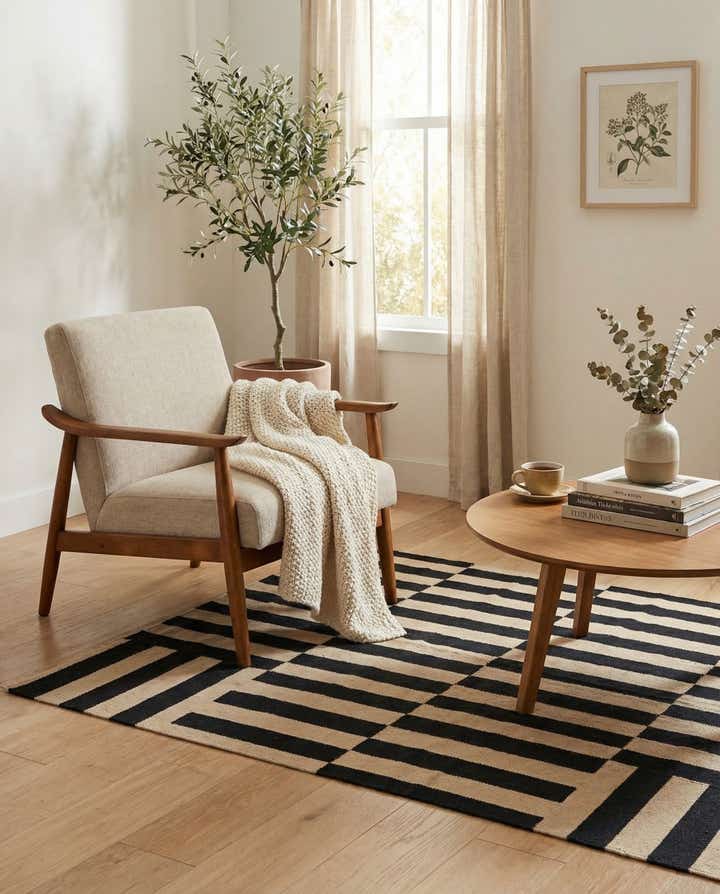 3' 3 x 4' 10 Hand Woven Kilim Modern Wool Rug