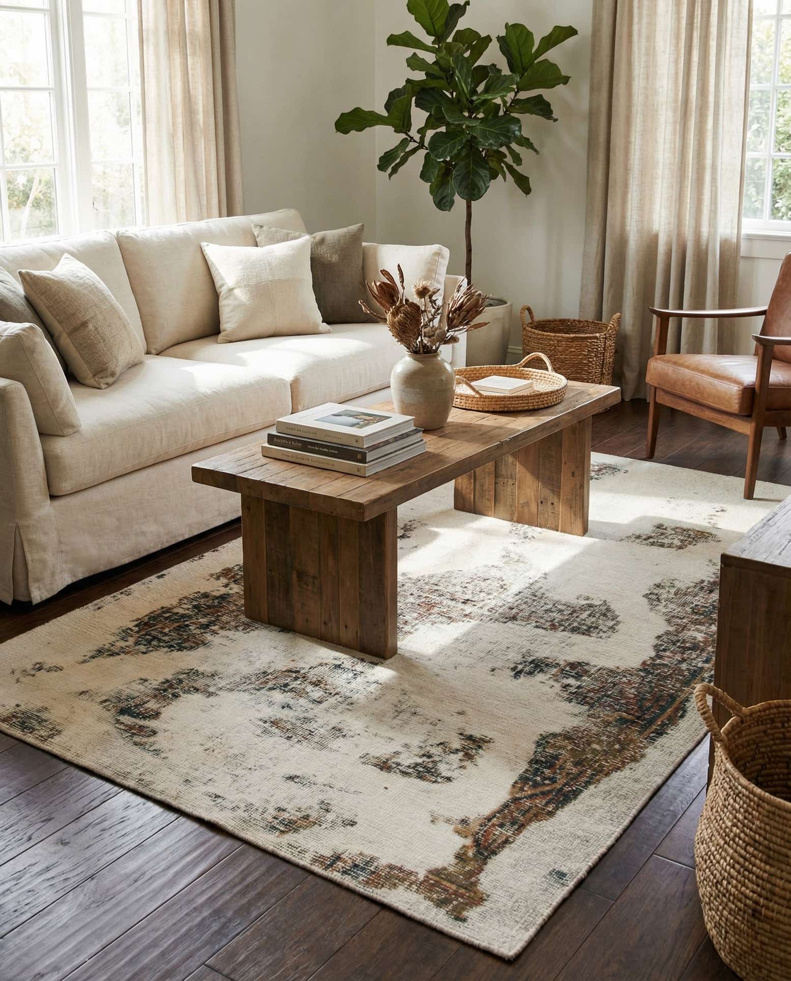 4' x 5' 10 Hand Knotted Ultra Vintage Persian Wool Rug