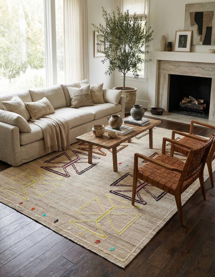 Detail image of 8' 5 x 10' 6  Hand Knotted Moroccan Wool Rug