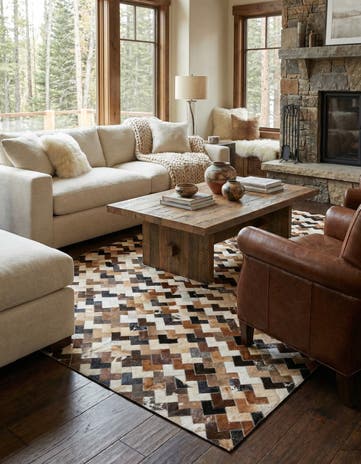 5' 1 x 8' Cowhide Stocks Rug
