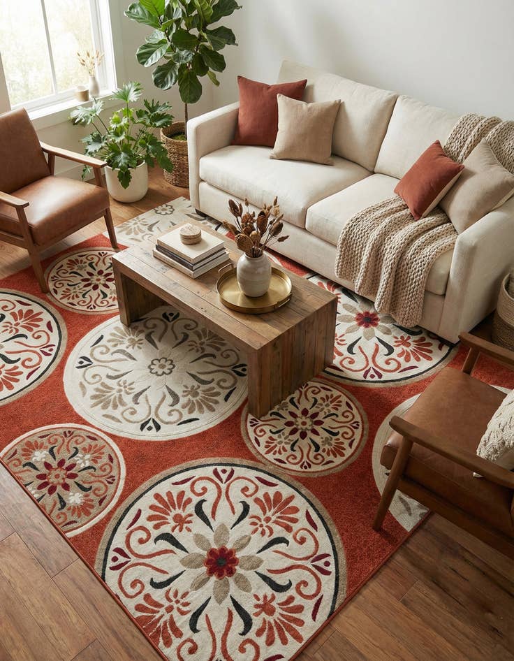 Detail image of 10' x 13' 1  Washable Modern Indoor / Outdoor Rug