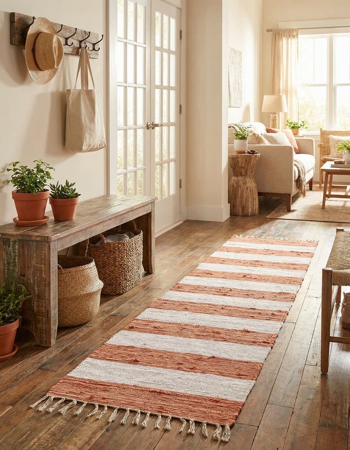 2' 2 x 8' Hand Woven Chindi Rag Runner Rug
