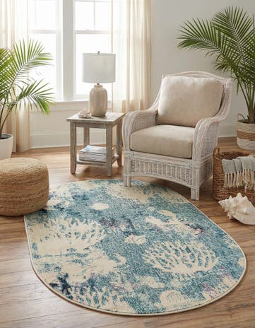 3' 3 x 5' 3 Washable Amalfi Oval Rug