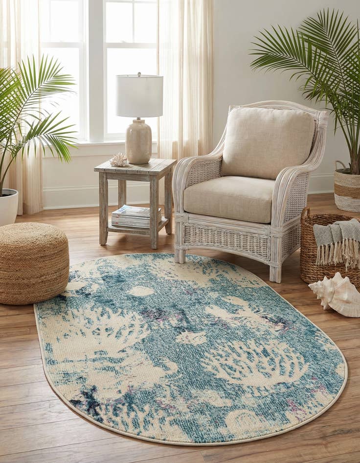 Detail image of 3' 3 x 5' 3  Washable Capri Oval Rug