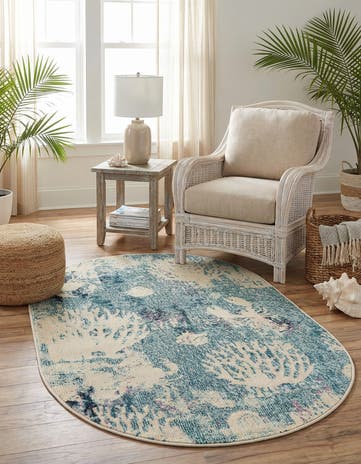 3' 3 x 5' 3 Washable Amalfi Oval Rug