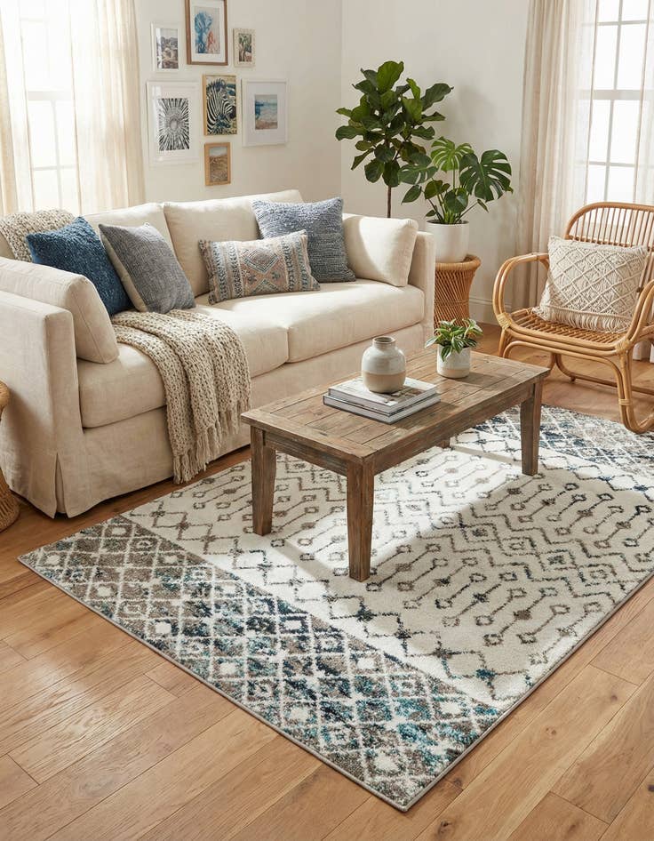 Detail image of 4' x 6' Moroccan Trellis Rug