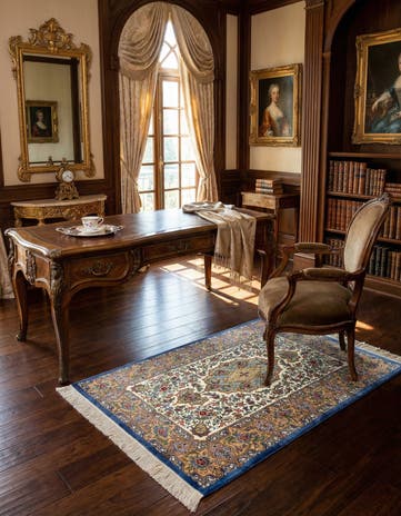 2' 7 x 3' 10 Ghom Silk Rug