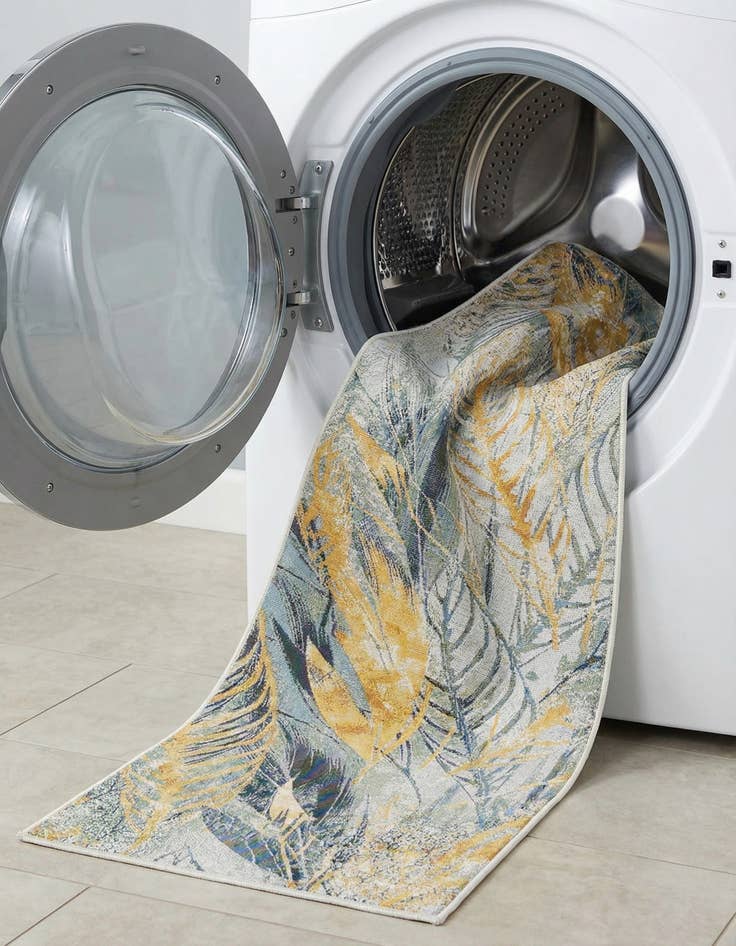 Detail image of 2' 7 x 12'  Washable Botanical Indoor / Outdoor Runner Rug