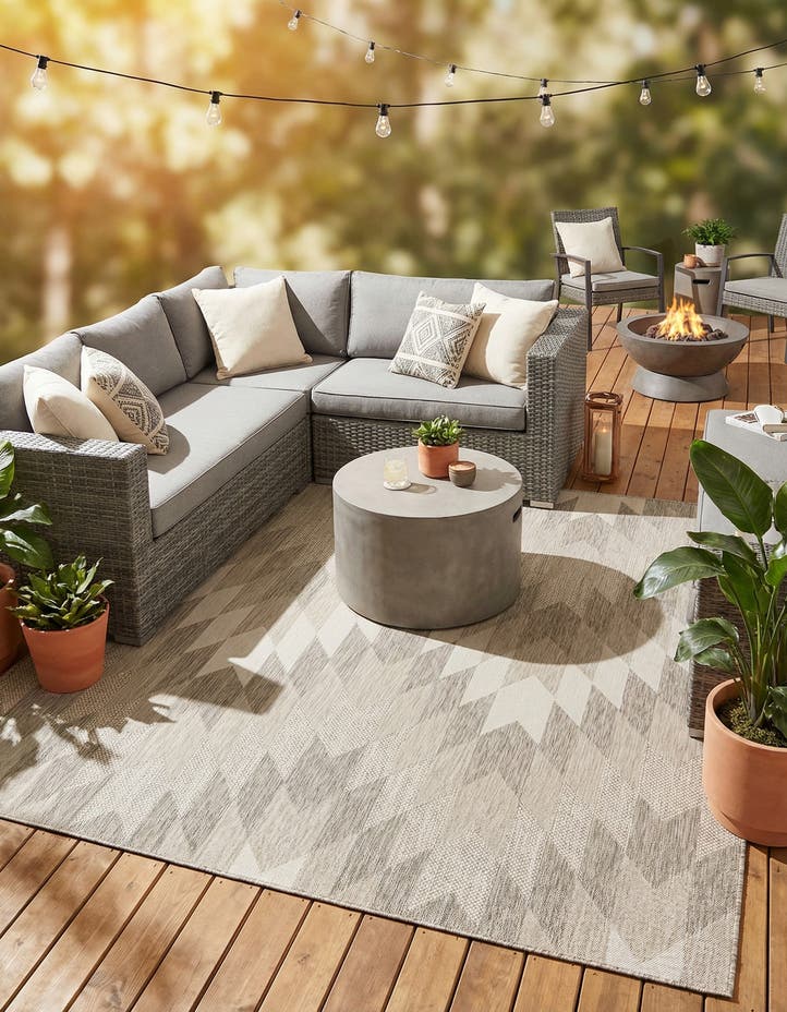 7' 10 x 7' 10 Easy-Clean Modern Indoor / Outdoor...