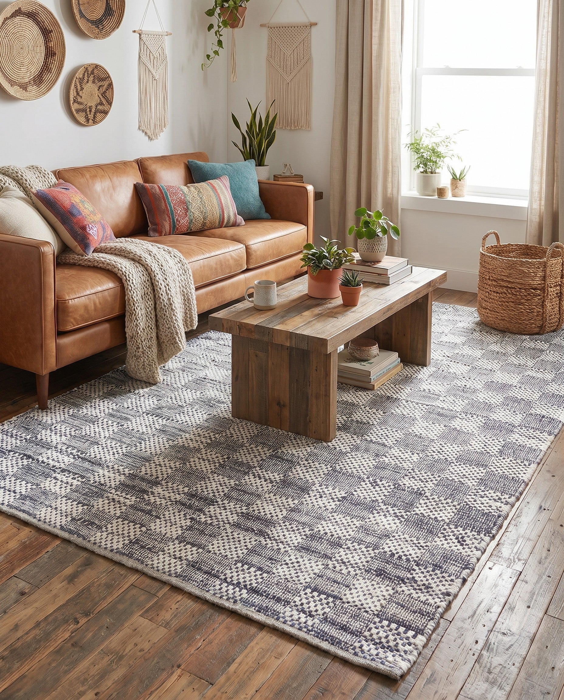 6' 1 x 9' Hand Woven Chindi Cotton Rug
