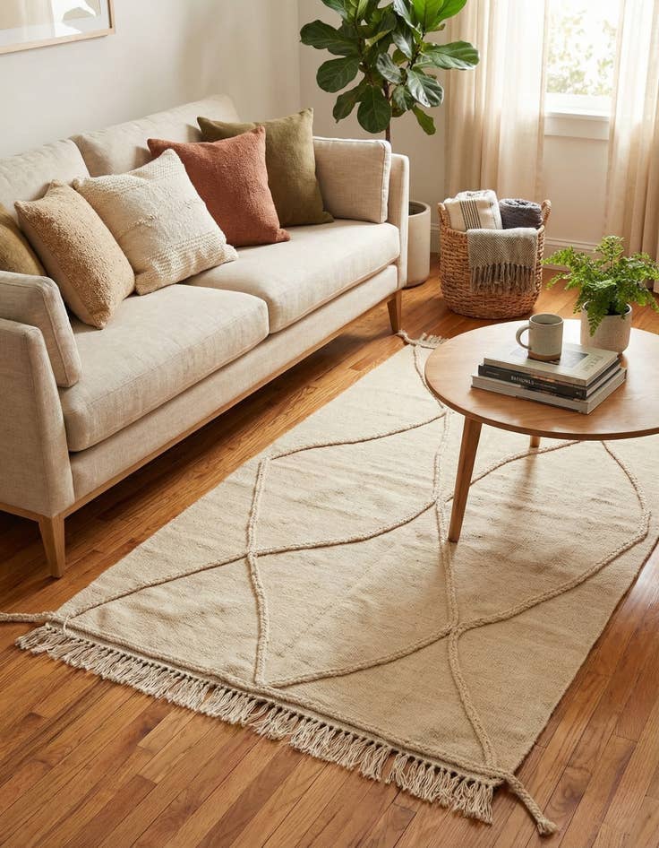 Detail image of 3' 4 x 5' 1  Hand Knotted Moroccan Wool Rug