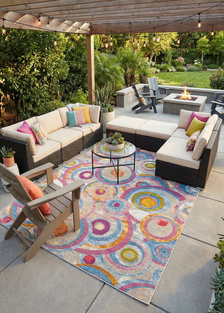 9' x 12' Easy-Clean Modern Indoor / Outdoor Rug