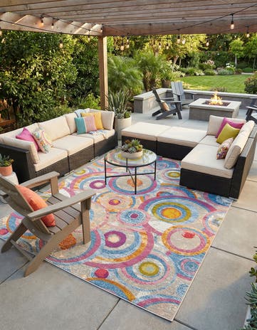 9' x 12' Easy-Clean Modern Indoor / Outdoor Rug