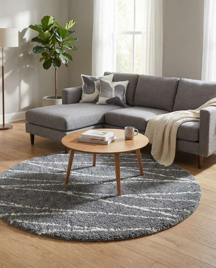 7' x 7' Serenity Shag Round Rug