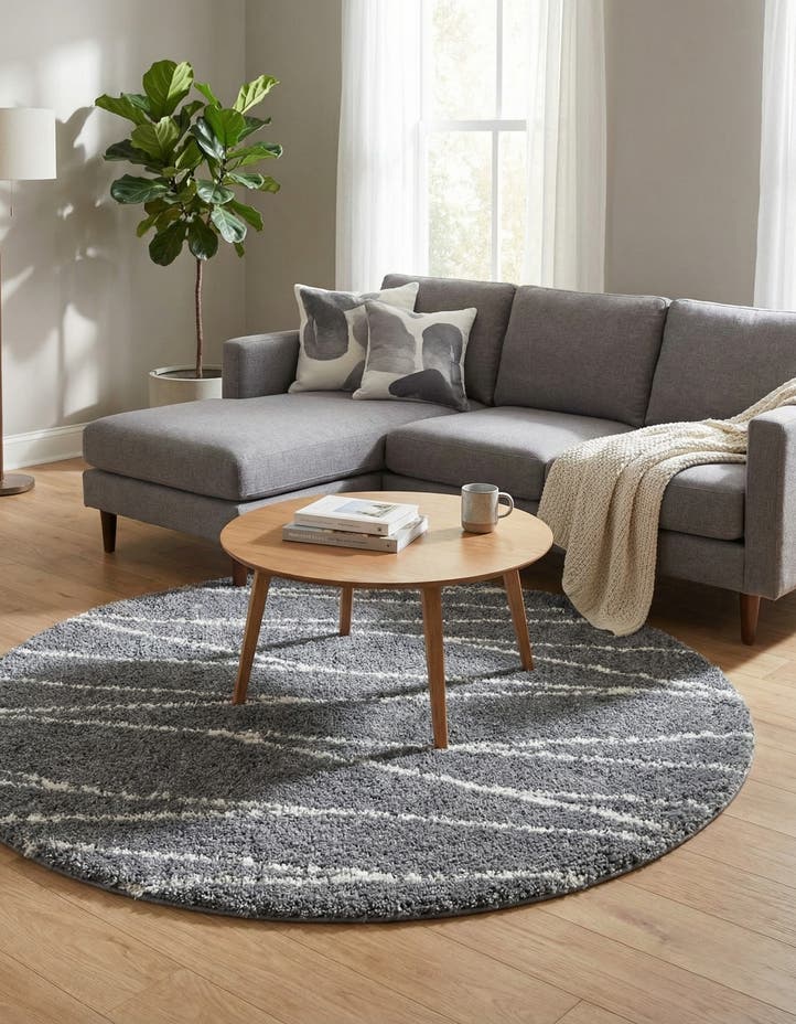 7' x 7' Serenity Shag Round Rug