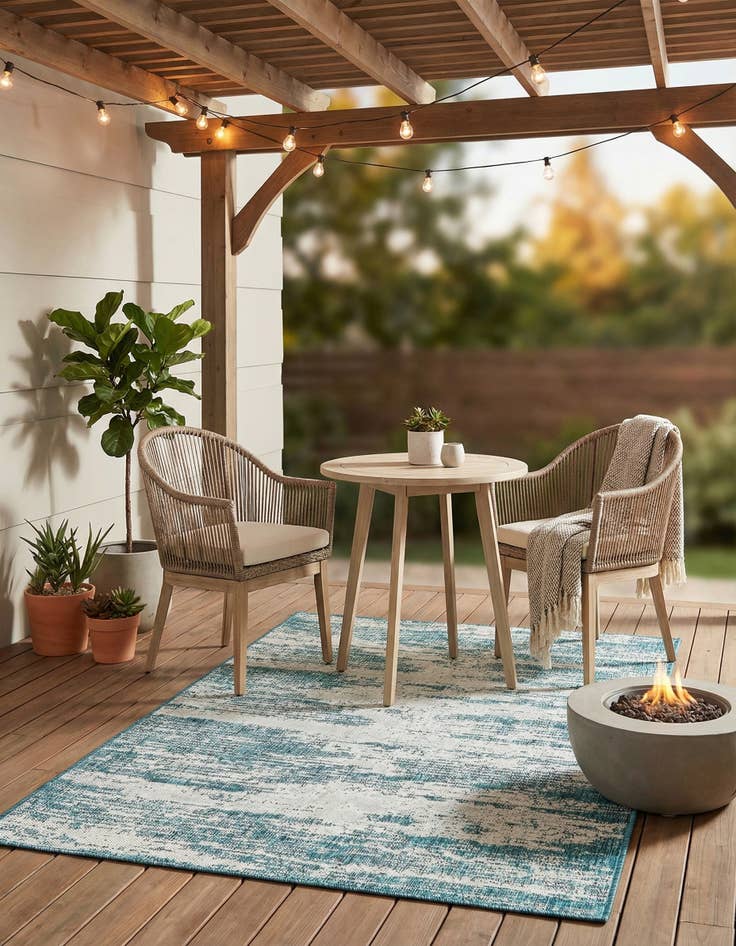 Detail image of  3' x 5' 3  Washable Modern Indoor / Outdoor Rug