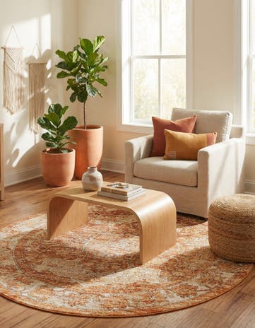 Rust Red Isabella Round Rug