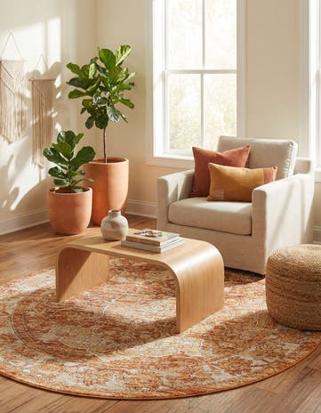 Rust Red Isabella Round Rug