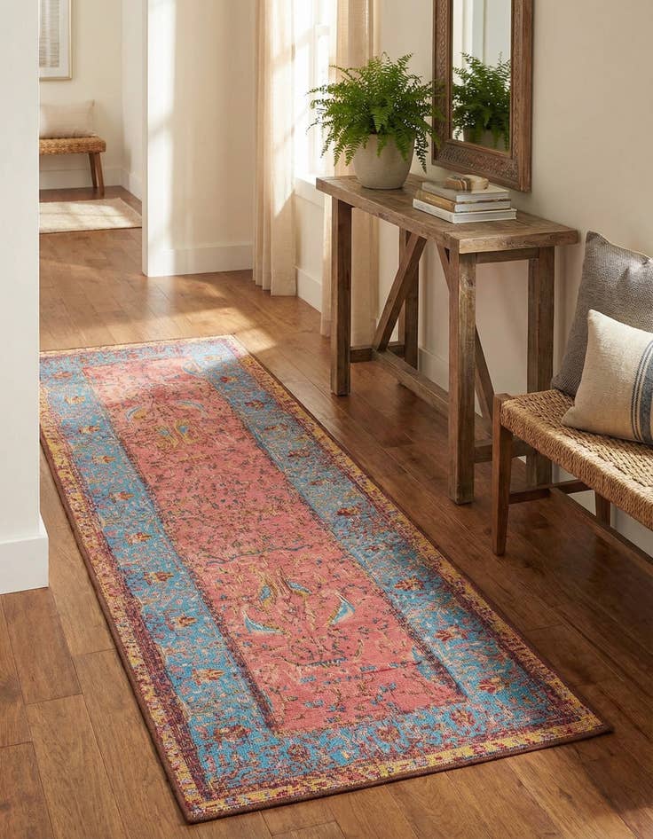 Detail image of  2' x 6' 1  Washable Traditional Indoor / Outdoor Runner Rug